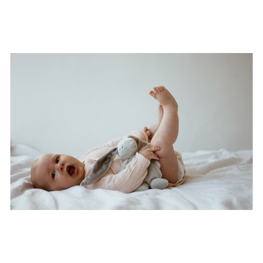 Moonie - Iepuraș de somn cu melodie și lumină, argintiu