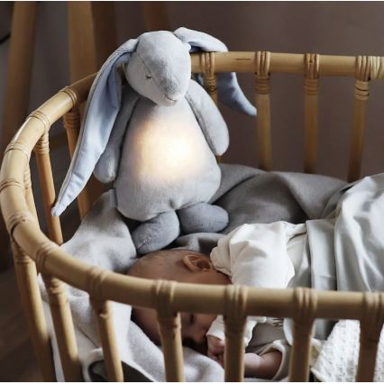 Moonie - Iepuraș de somn cu melodie și lumină, argintiu