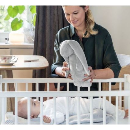 Moonie - Iepuraș de somn cu melodie și lumină, argintiu