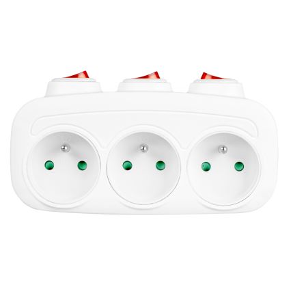 Multipriză 3 prize cu întrerupătoare
