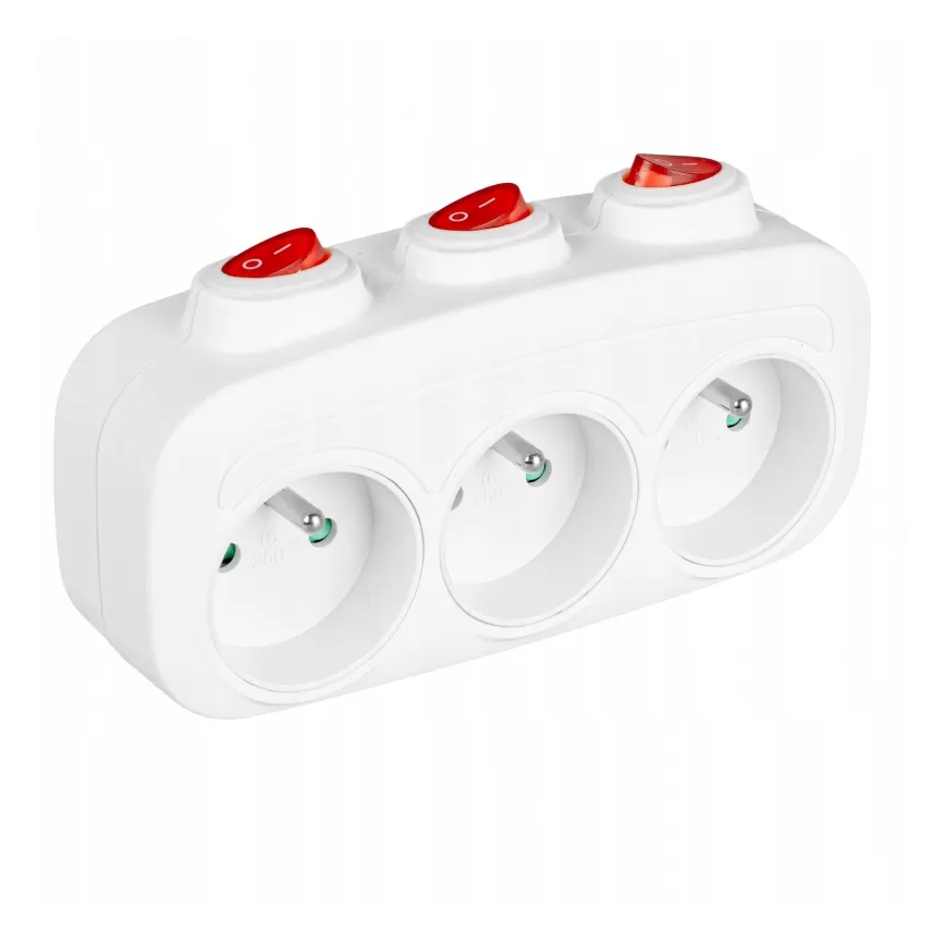 Multipriză 3 prize cu întrerupătoare