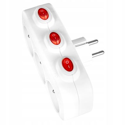 Multipriză 3 prize cu întrerupătoare