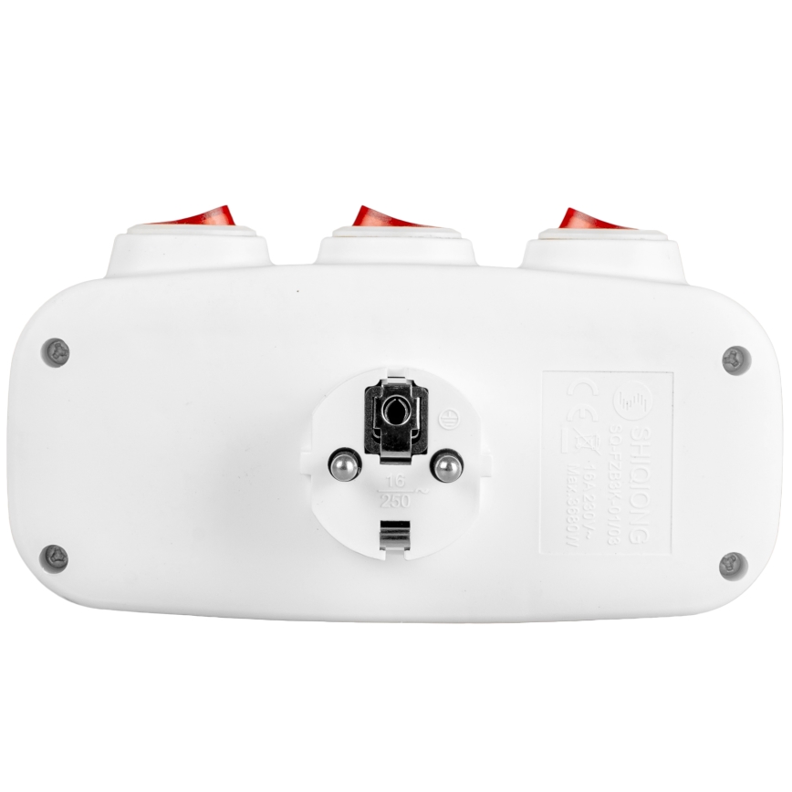 Multipriză 3 prize cu întrerupătoare