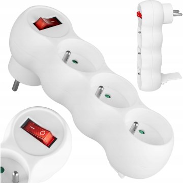 Multipriză cu întrerupător, 3 prize