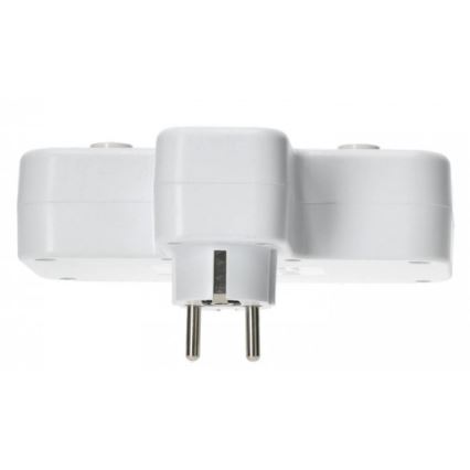 Multipriză LINEA PRO cu întrerupător și iluminare LED, 2 prize + 3x USB A/C SCHUKO, 4000K, albă