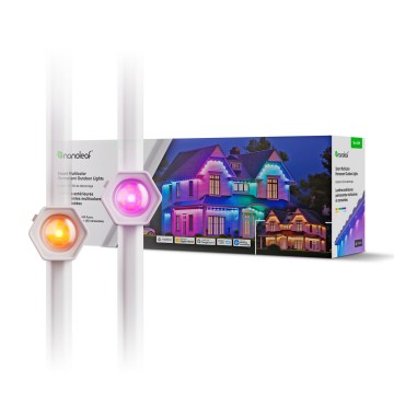 Nanoleaf - Ghirlandă LED de exterior RGBCW, reglabilă, 30 x LED / 2,4 W / 230 V, 15 m, 2200-6500 K, IP67, Wi-Fi + telecomandă