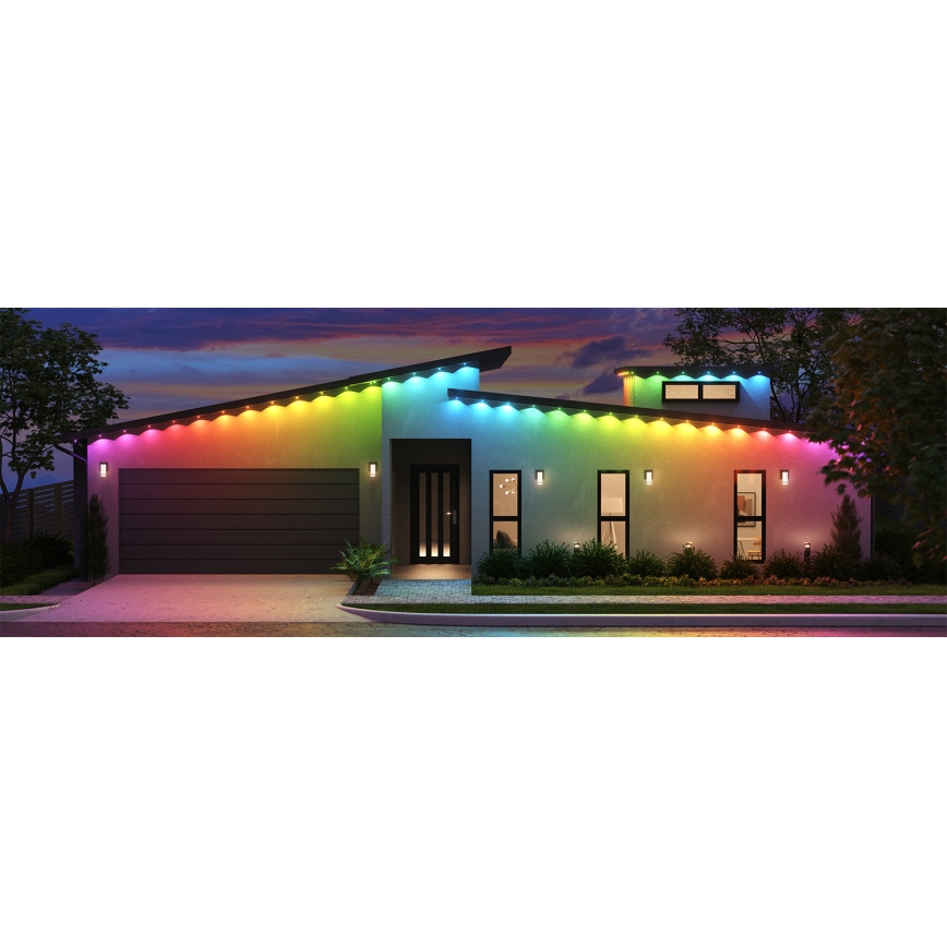 Nanoleaf - Kit de extensie LED RGBCW, ghirlandă exterioară reglabilă, 10xLED/7,2W/230V, 5m, 2200-6500K, IP67, Wi-Fi