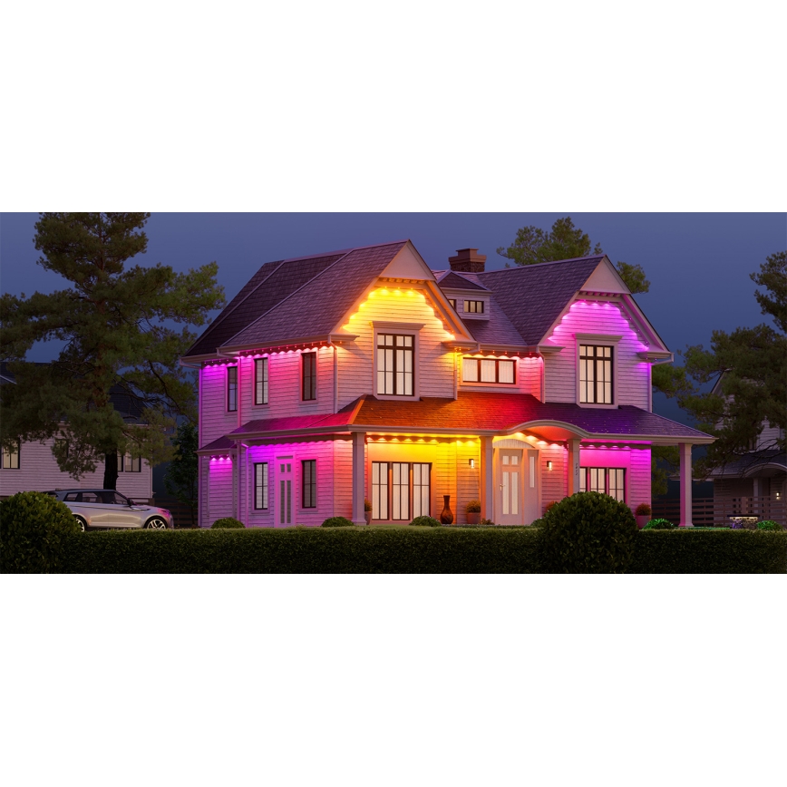 Nanoleaf - Ghirlandă LED de exterior RGBCW, reglabilă, 30 x LED / 2,4 W / 230 V, 15 m, 2200-6500 K, IP67, Wi-Fi + telecomandă