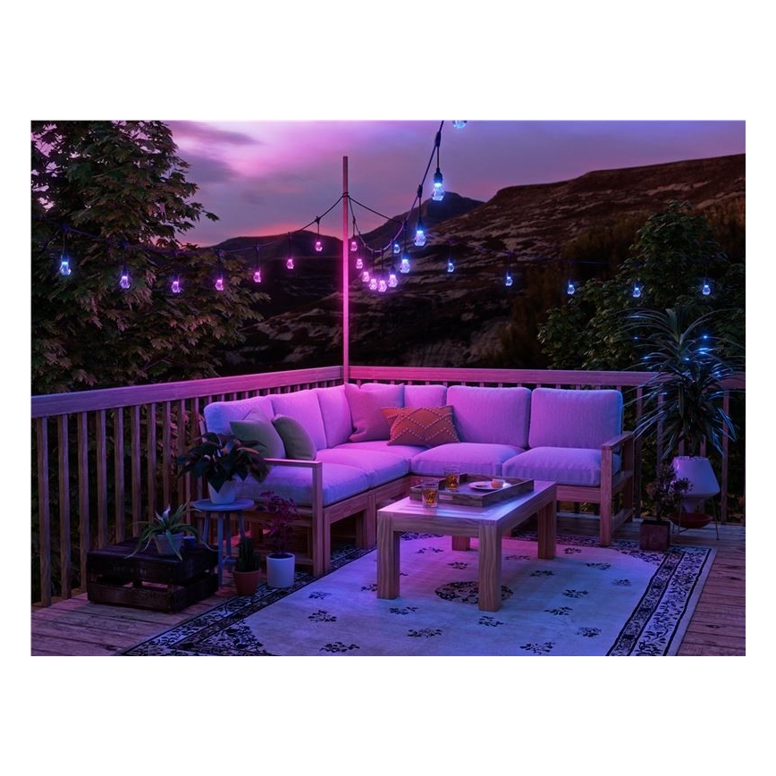 Nanoleaf - Kit de extindere ghirlandă LED RGBWIC reglabilă pentru exterior, 20x LED, 15 m, 2700-6500K, Wi-Fi, IP65