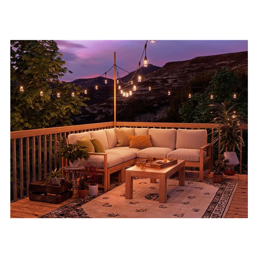 Nanoleaf - Kit de extindere ghirlandă LED RGBWIC reglabilă pentru exterior, 20x LED, 15 m, 2700-6500K, Wi-Fi, IP65