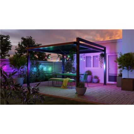 Nanoleaf - Kit de extindere ghirlandă LED RGBWIC reglabilă pentru exterior, 20x LED, 15 m, 2700-6500K, Wi-Fi, IP65