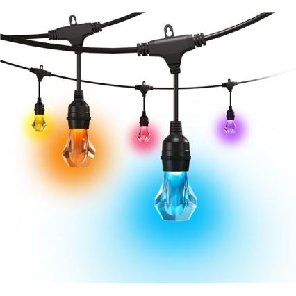 Nanoleaf - Kit de extindere ghirlandă LED RGBWIC reglabilă pentru exterior, 20x LED, 15 m, 2700-6500K, Wi-Fi, IP65