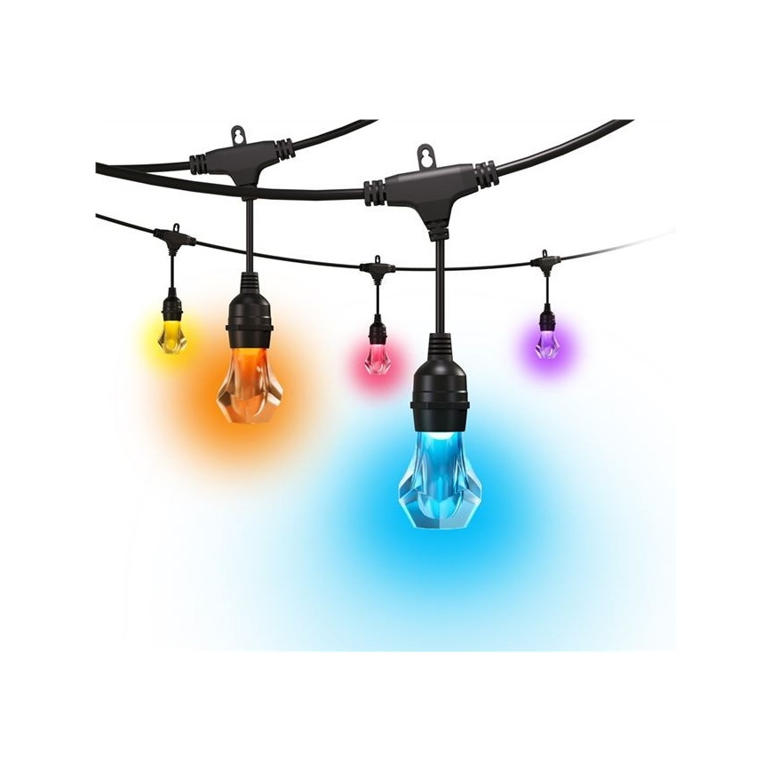 Nanoleaf - Kit de extindere ghirlandă LED RGBWIC reglabilă pentru exterior, 20x LED, 15 m, 2700-6500K, Wi-Fi, IP65