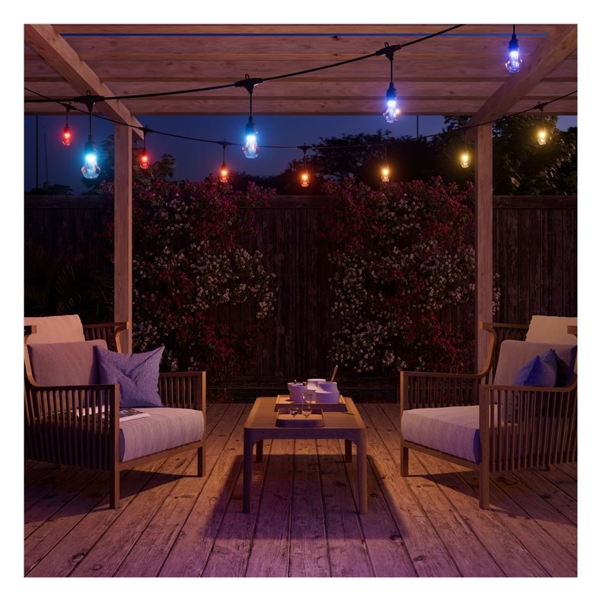 Nanoleaf - Ghirlandă LED RGBWIC reglabilă pentru exterior, 20xLED, 15 m, 2700-6500K, Wi-Fi, IP65