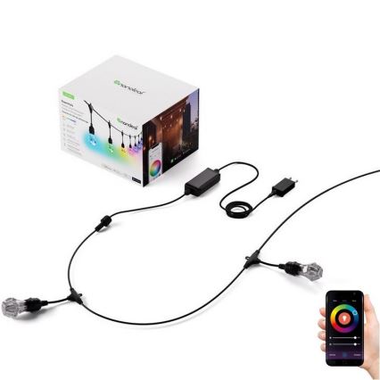 Nanoleaf - Ghirlandă LED RGBWIC reglabilă pentru exterior, 20xLED, 15 m, 2700-6500K, Wi-Fi, IP65