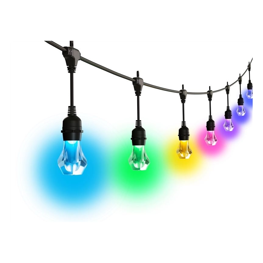 Nanoleaf - Ghirlandă LED RGBWIC reglabilă pentru exterior, 20xLED, 15 m, 2700-6500K, Wi-Fi, IP65