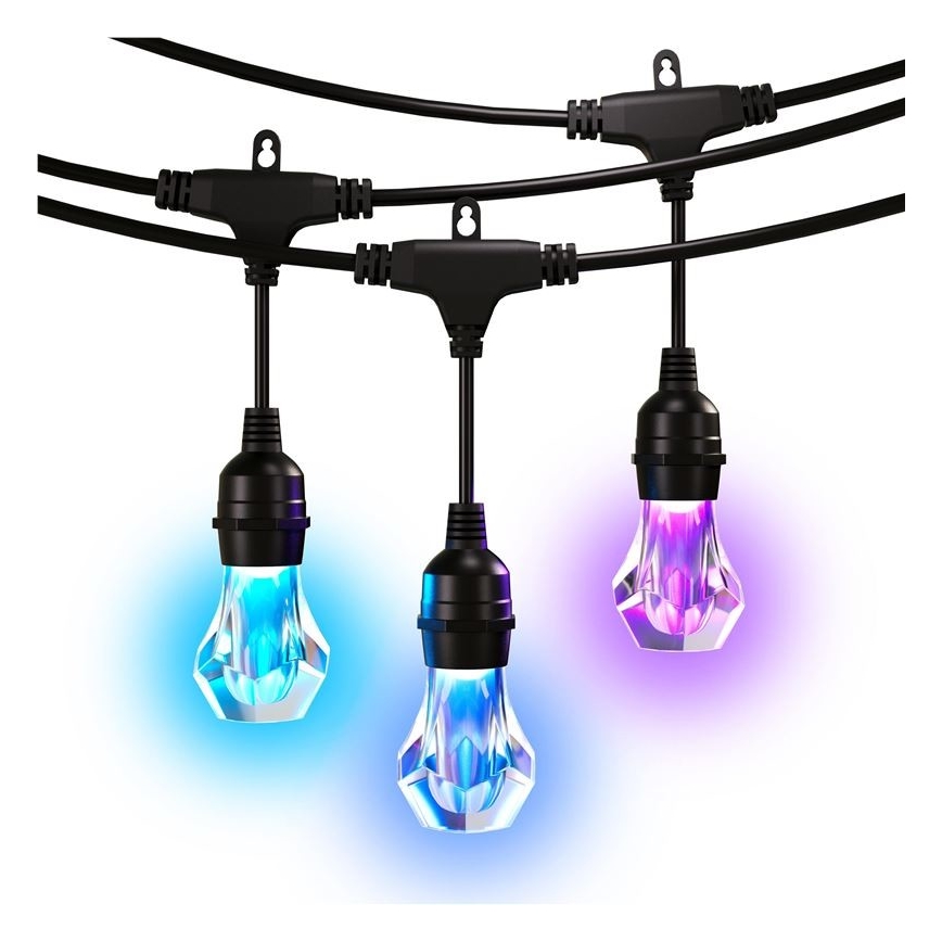 Nanoleaf - Ghirlandă LED RGBWIC reglabilă pentru exterior, 20xLED, 15 m, 2700-6500K, Wi-Fi, IP65