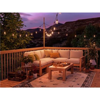 Nanoleaf - Instalație luminoasă LED RGBWIC reglabilă pentru exterior GIRLANDA 20xLED 15m 2700-6500K Wi-Fi IP65
