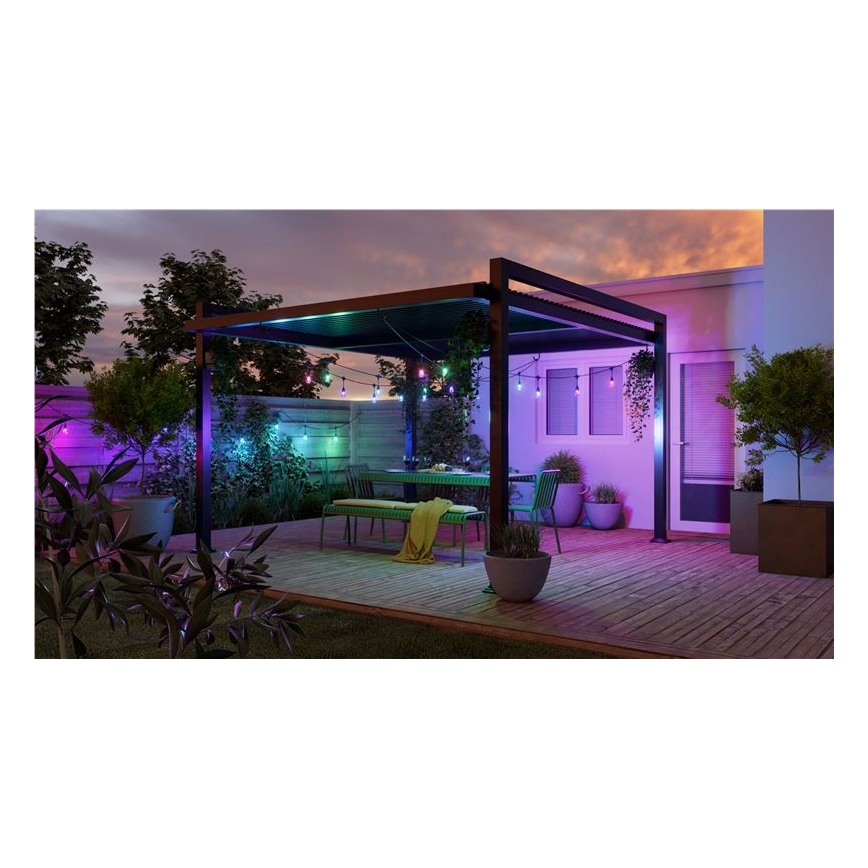 Nanoleaf - Instalație luminoasă LED RGBWIC reglabilă pentru exterior GIRLANDA 20xLED 15m 2700-6500K Wi-Fi IP65