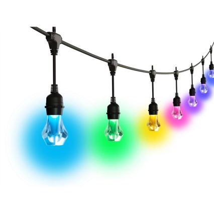 Nanoleaf - Instalație luminoasă LED RGBWIC reglabilă pentru exterior GIRLANDA 20xLED 15m 2700-6500K Wi-Fi IP65