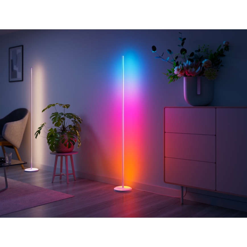 Nanoleaf - Lampă de podea LED RGBW reglabilă, 22W, 230V, 2200–6500K, Wi‑Fi, albă