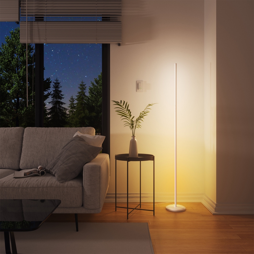 Nanoleaf - Lampă de podea LED RGBW reglabilă, 22W, 230V, 2200–6500K, Wi‑Fi, albă