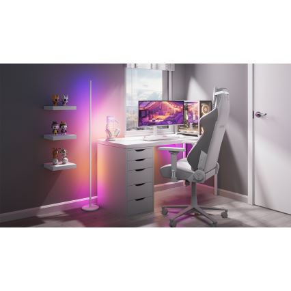 Nanoleaf - Lampă de podea LED RGBW reglabilă, 22W, 230V, 2200–6500K, Wi‑Fi, albă