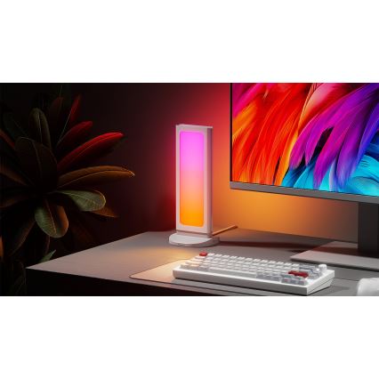 Nanoleaf - Stație de birou 3-în-1 cu încărcare, LED RGBIC reglabilă, 5V, 2700-6500K, albă