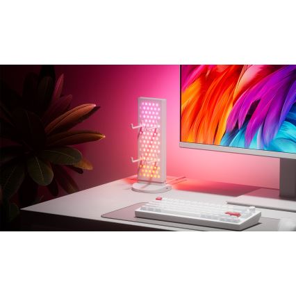 Nanoleaf - Stație de birou 3-în-1 cu încărcare, LED RGBIC reglabilă, 5V, 2700-6500K, albă