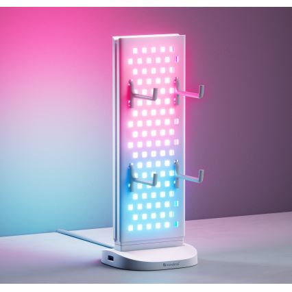 Nanoleaf - Stație de birou 3-în-1 cu încărcare, LED RGBIC reglabilă, 5V, 2700-6500K, albă