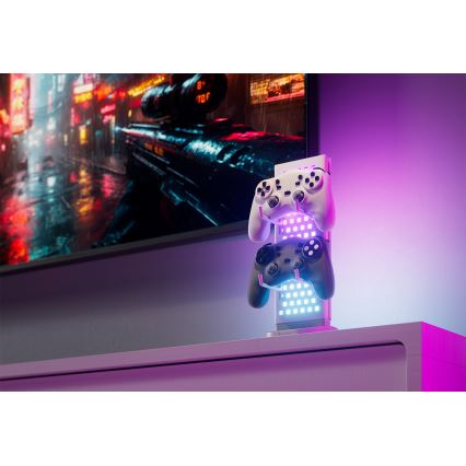 Nanoleaf - Stație de birou 3-în-1 cu încărcare, LED RGBIC reglabilă, 5V, 2700-6500K, albă