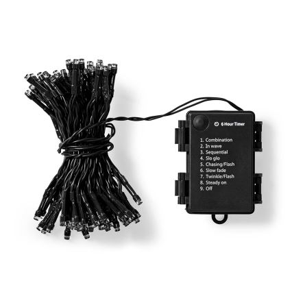 Ghirlandă LED pentru exterior 192xLED/7 funcții/3xAA 14,9m IP44 alb cald
