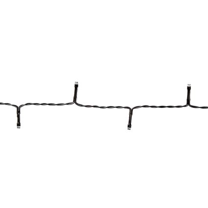 Ghirlandă LED de exterior, 96 LED/7 funcții/3xAA, 7,7 m, IP44, alb cald