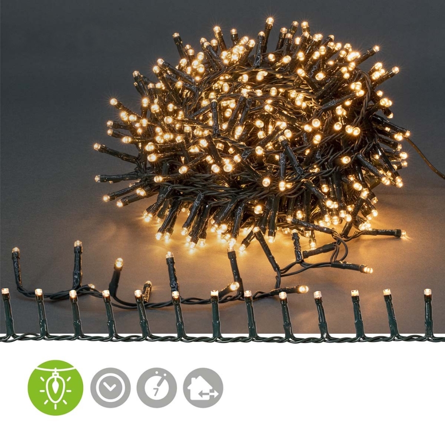 LED Ghirlandă luminoasă de exterior 400xLED/7 funcții 11m IP44 alb cald