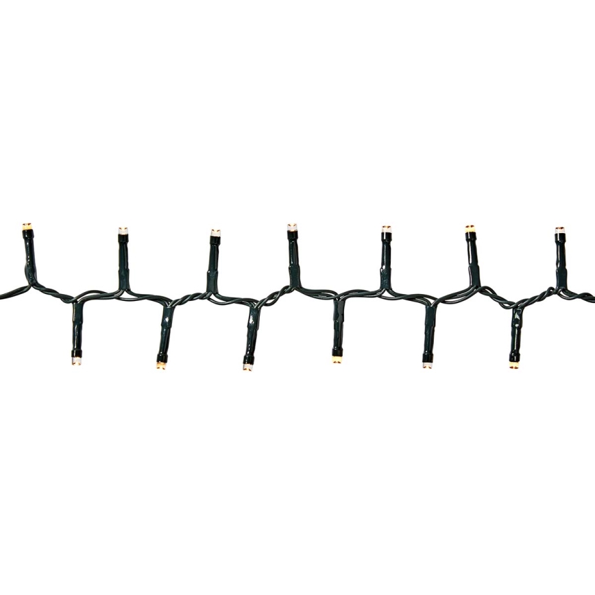 Șir luminos LED exterior de Crăciun 560 LED-uri/7 funcții 14m IP44 alb cald