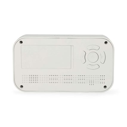 Ceas digital cu alarmă, termometru și higrometru, 2x AA, alb