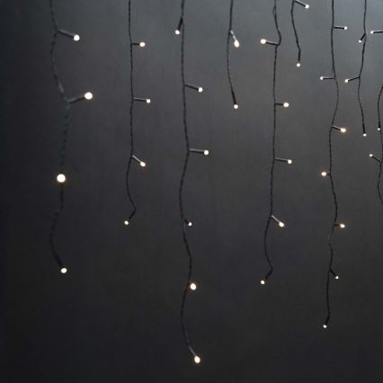 Perdea LED pentru exterior, 180 LED, 7 funcții, 10,9 m, IP44, alb cald