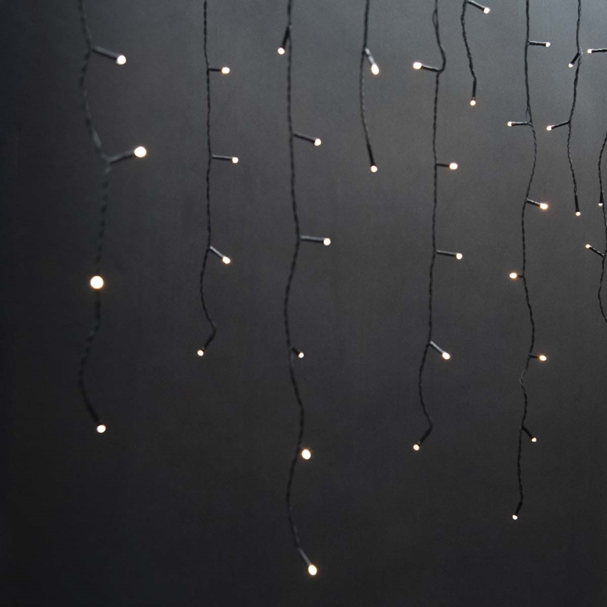 Perdea LED pentru exterior, 180 LED, 7 funcții, 10,9 m, IP44, alb cald