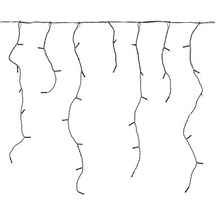 Instalație LED tip perdea pentru exterior, 360 LED, 7 funcții, 14 m, IP44, alb cald