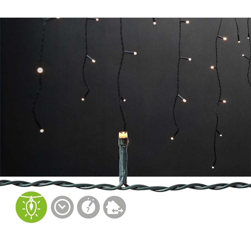 LED Perdea de Crăciun pentru exterior 360xLED/7 funcții 14m IP44 alb cald