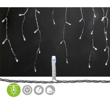 Perdea LED pentru exterior, 360 LED, 7 funcții, 14 m, IP44, alb rece