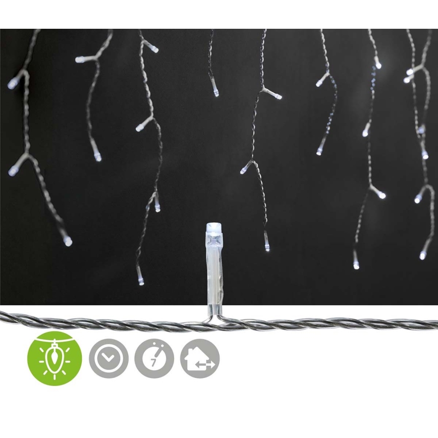 Perdea LED pentru exterior, 360 LED, 7 funcții, 14 m, IP44, alb rece