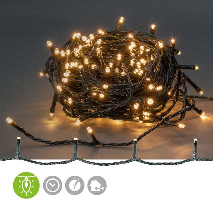 LED ghirlandă de Crăciun pentru exterior 180xLED/7 funcții 16,5m IP44 alb cald