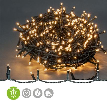 Ghirlandă LED pentru exterior, 57 m, 720 LED, 7 funcții, IP44, alb cald