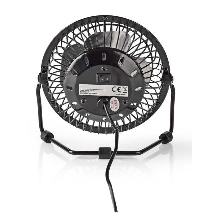 Ventilator de birou USB, 3 W, Ø 10 cm, negru