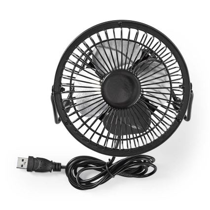 Ventilator de birou USB, 3 W, Ø 10 cm, negru