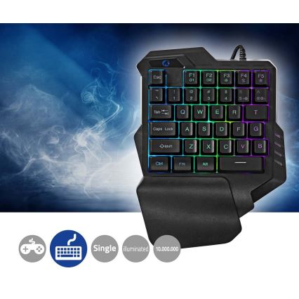Tastatură de gaming RGB LED cu o singură mână 5V