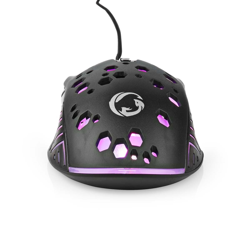 Mouse de gaming LED neagră, 7 butoane, 800/1200/2400/3200/4800/7200 DPI