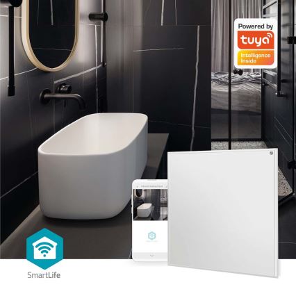 Panou de încălzire cu infraroșu 350W/230V 59,8x62 cm IP44 Wi-Fi Tuya + telecomandă