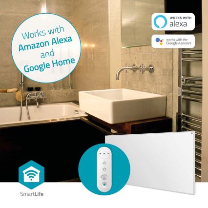 Panou de încălzire cu infraroșu 700W/230V 120x62 cm IP44 Wi-Fi Tuya + telecomandă